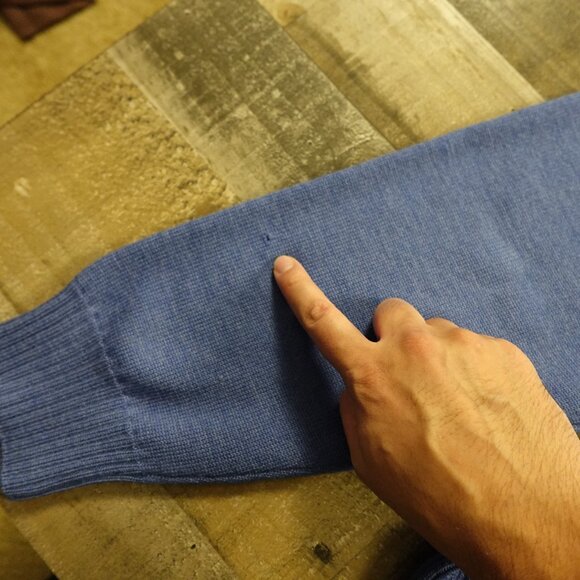 Faconnable wool quarter zip pullover sweater men's XXL blue - Picture 10 of 13